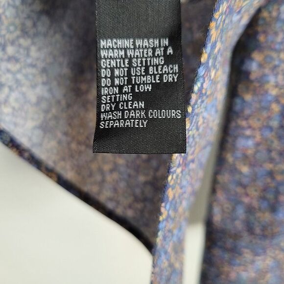 Serica Elite Size L NWOT Button Up Shirt Long Sleeve Floral Blue Multicolor - Picture 11 of 12